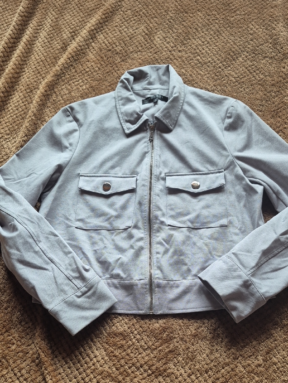 Dynamite Pale Gray Zip-Front Womens Jacket